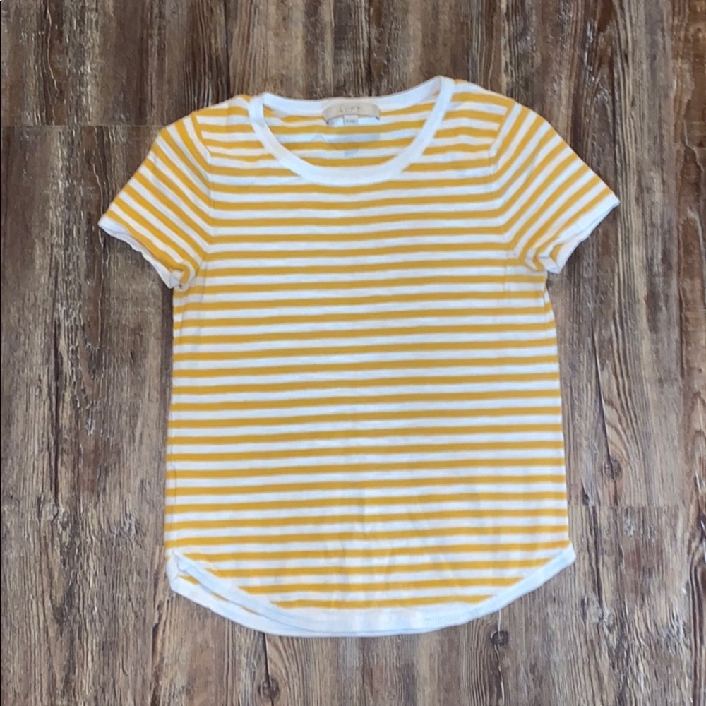 Loft Yellow Striped Sweater Shirt